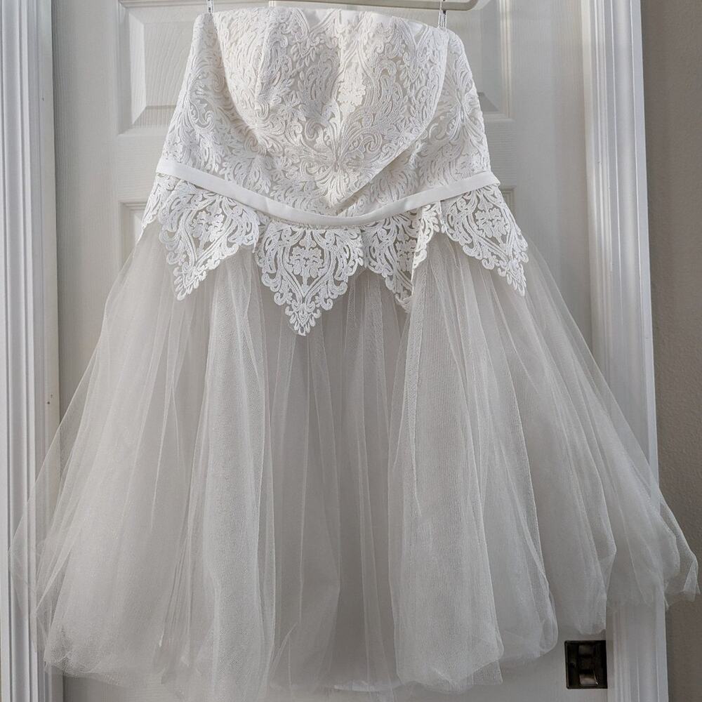 Chi Chi London Tea Length Wedding Dress Sz 26